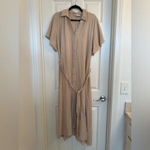 Zara Beige Button Down Dress